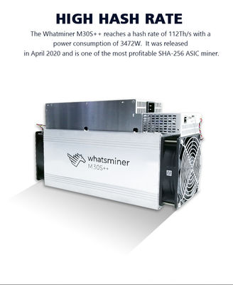 Haut Hashrate mineur 31W/T Whatsminer M30S+112T d'USB 2,0 DDR2
