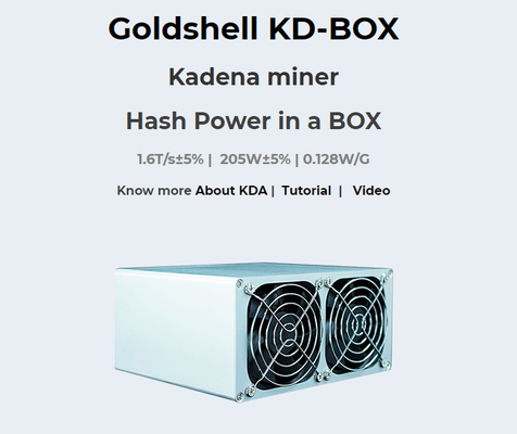 Consommation 205W de la machine d'abattage de KD Box KDA de mineur de Goldshell 1.6T à faible bruit